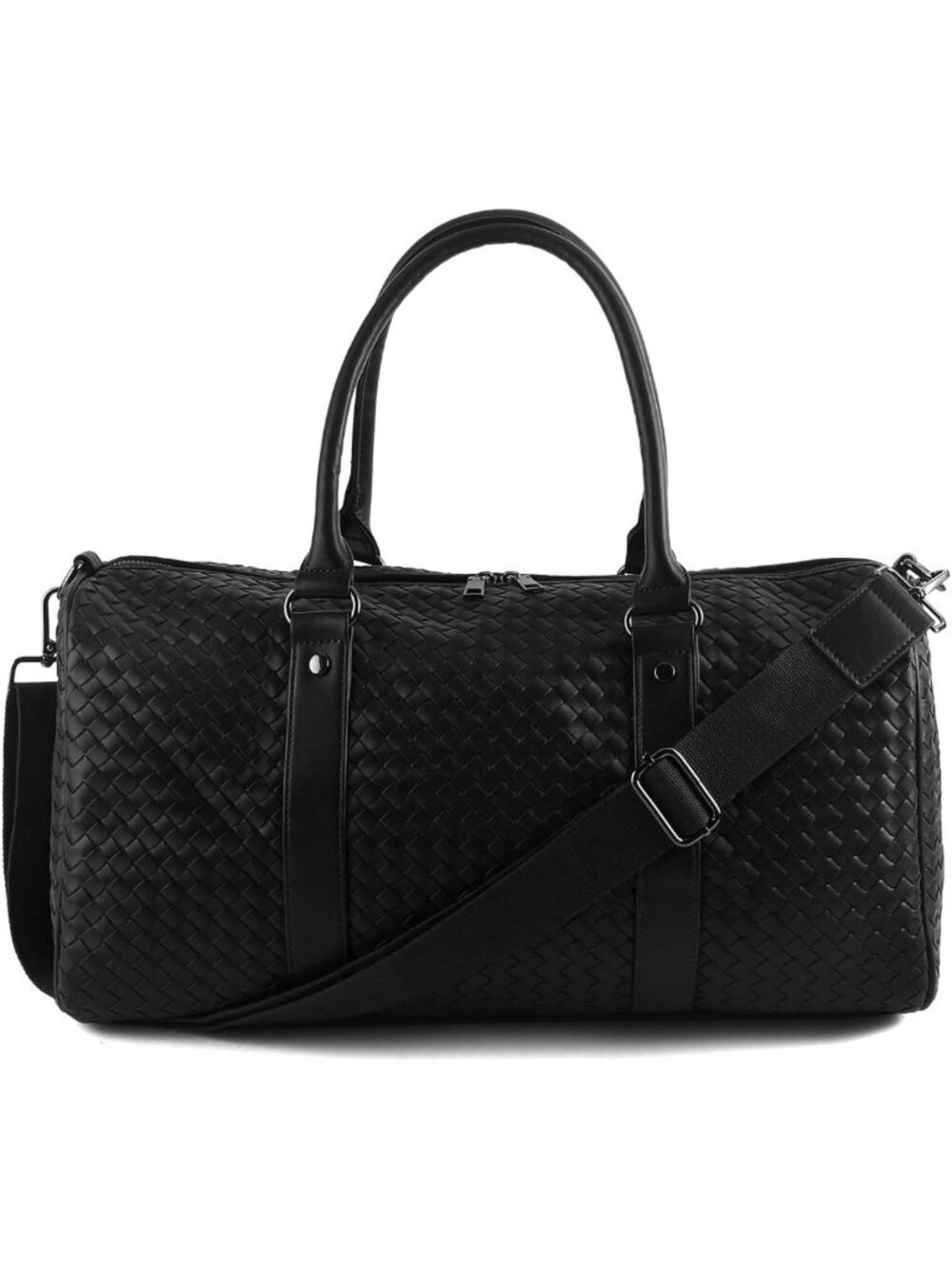 Stylish Leather Weekender Bag for Women - Chic Travel Tote in Black